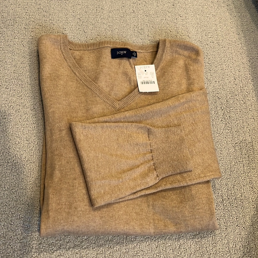 NWT j crew outlet tan lightweight sweater medium